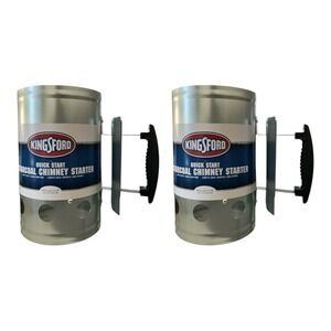 Kingsford Quick Start Charcoal Chimney Starter Pack of 2 Silver BBQ Grill Handle